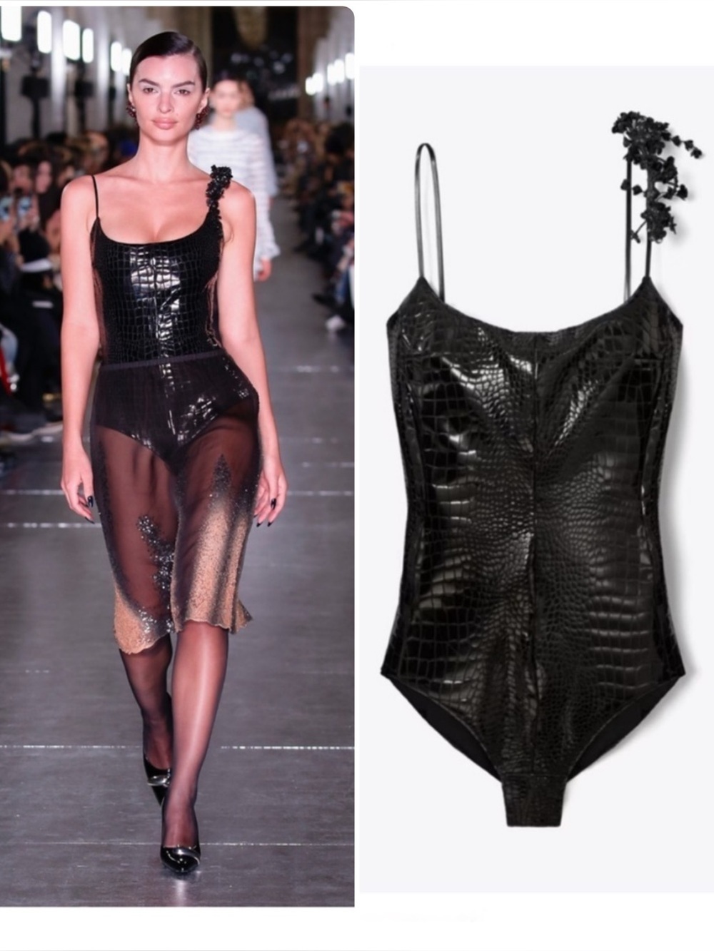 New Tory Burch Faux Croc Bodysuit